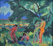 Ernst Ludwig Kirchner Spielende nackte Menschen oil painting reproduction